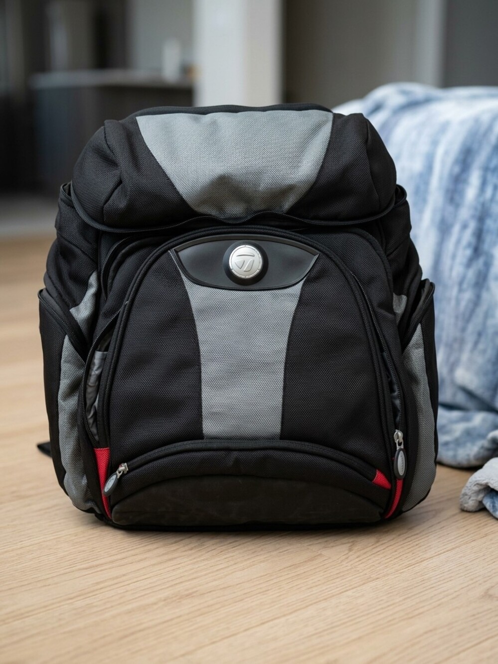 TaylorMade Golf Backpack Black Gray with Multiple Compartments